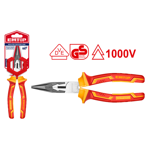 Alicate Punta Larga De Alto Rendimiento Aislado 1000V 6"