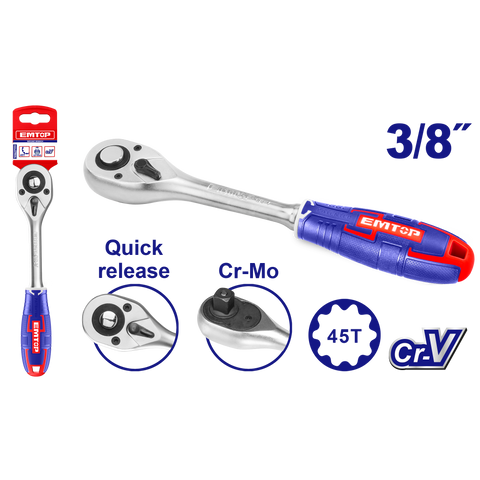 Ratch tipo pera encastre de 3/8" con desconexión rápida
