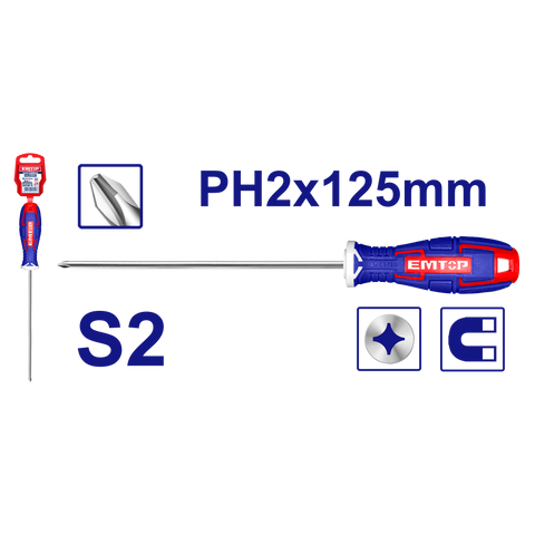 Destornillador Phillips PH2 de 125mm