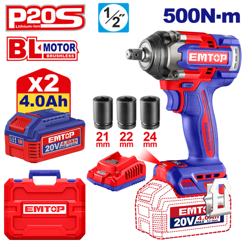 Llave de impacto inalámbrica ULCIWL2050 en Kit con baterías 4.0Ah y cargador