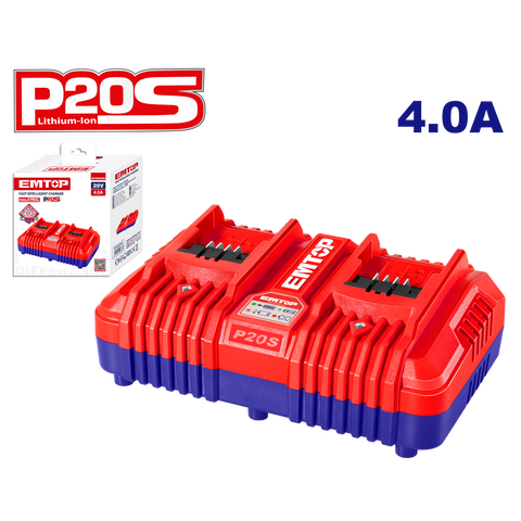 Cargador rápido doble bahía 21V 4.0A P20S