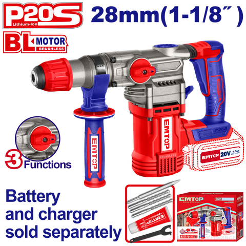 Rotomartillo inalámbrico SDS PLUS INDUSTRIAL de 930rpm