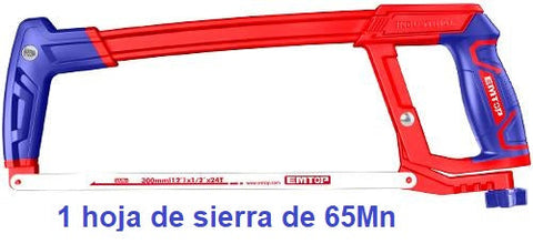 Arco para segueta de 12”, incluye una hoja de sierra de 65Mn – EMTOP EHFE3004