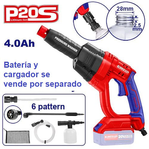 Hidrolavadora inalámbrica de 360psi, portátil – EMTOP ELPW2025012