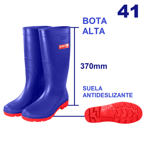 Botas de lluvia azul con suela antideslizante