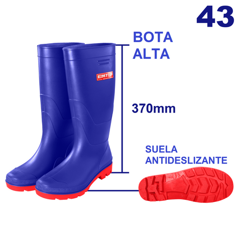 Botas de lluvia azul con suela antideslizante
