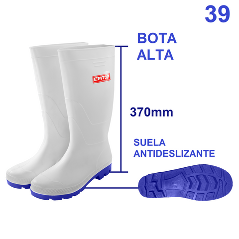 Botas de lluvia blanco con suela antideslizante