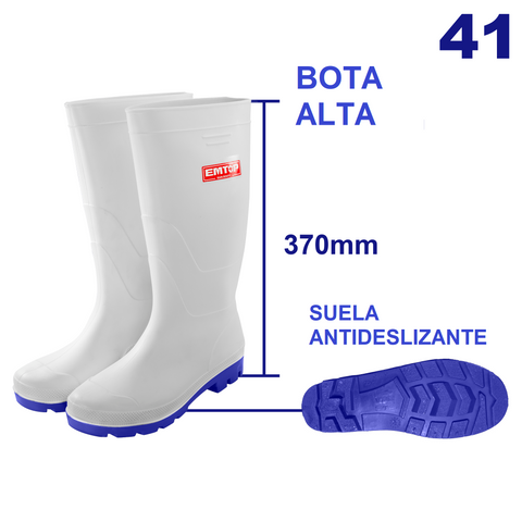 Botas de lluvia blanco con suela antideslizante