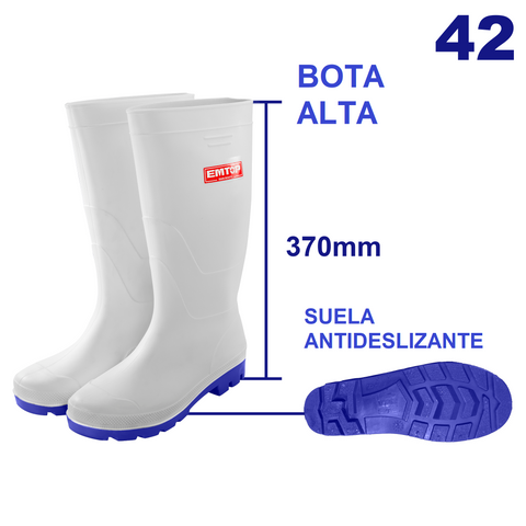 Botas de lluvia blanco con suela antideslizante