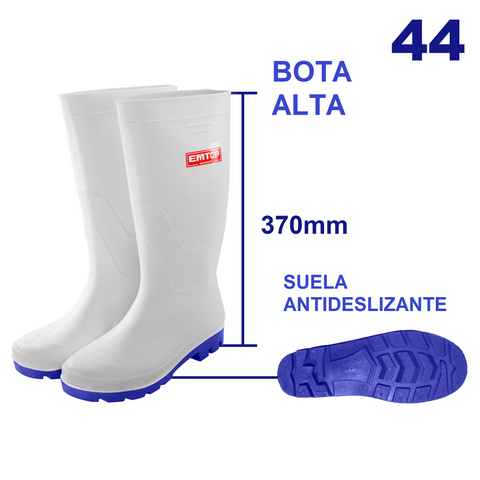 Botas de lluvia blanco con suela antideslizante