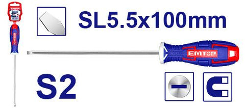 Destornillador plano SL5.5 100mm – EMTOP ESDRSL5402