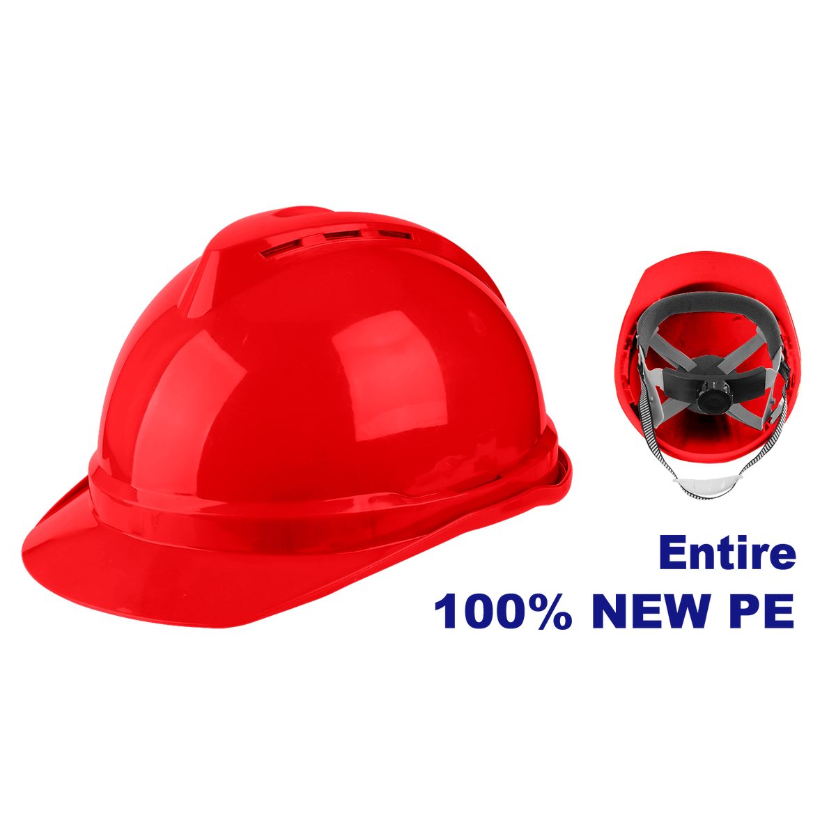 Cascote Rojizo Casco de seguridad en color rojo, con barbiquejo y tafilete – EMTOP ...