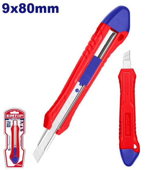 Exacto retractil con pulsador plano – EMTOP ESNK09101